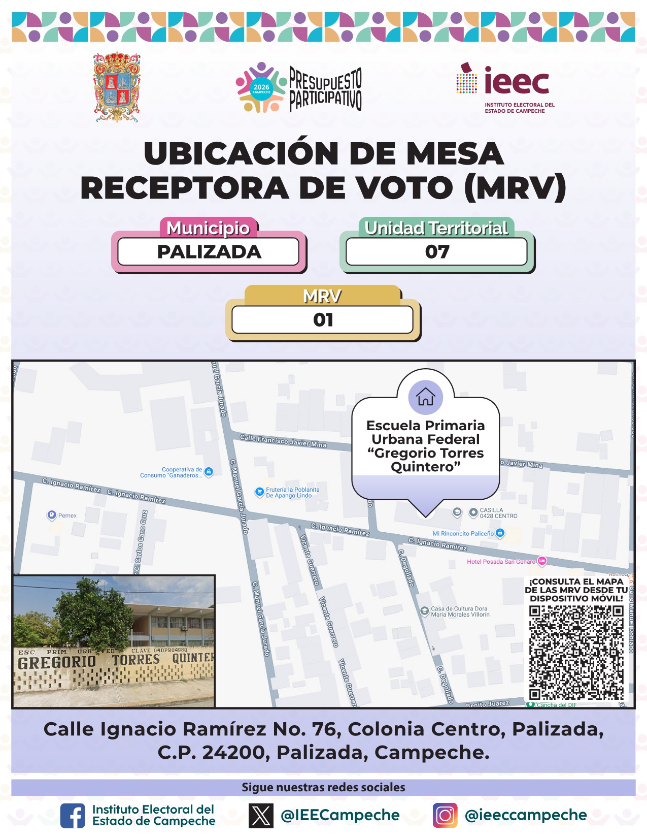 Ubicación de Mesas Palizada